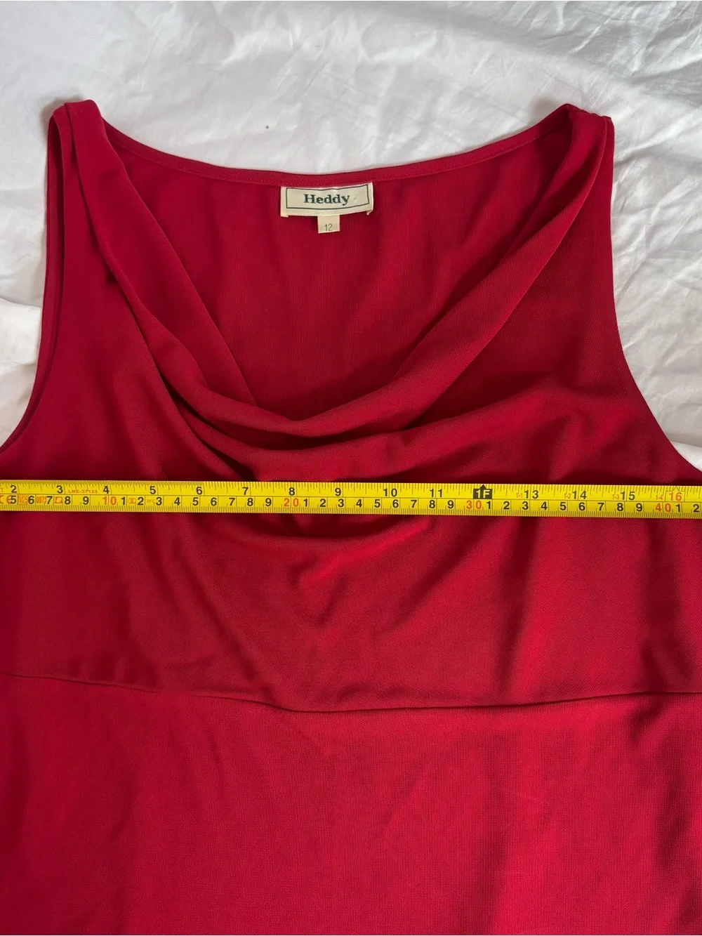 Women's Red Cowl Neck Sleeveless Camisole - Picture 7 of 7